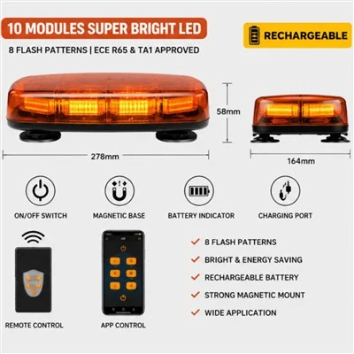 Rechargeable LED Beacon Light Bar With APP factory