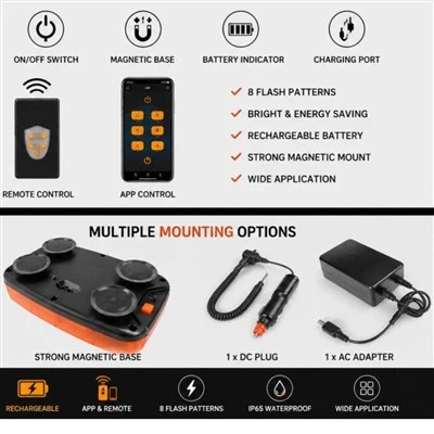 Rechargeable LED Beacon Light Bar With APP best